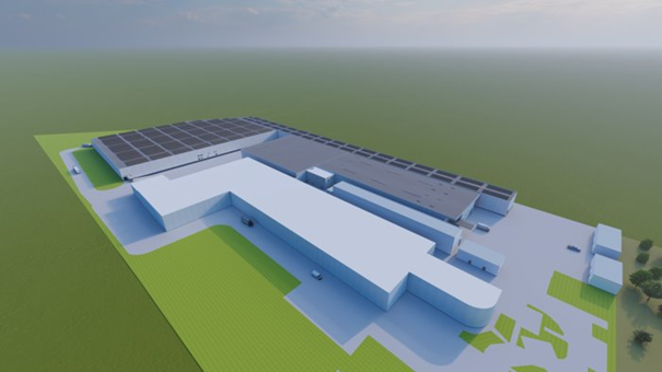 Der Neubau der Halle am HAI-Standort in Cris umfasst alle Bereiche mit PV-Anlage am Dach